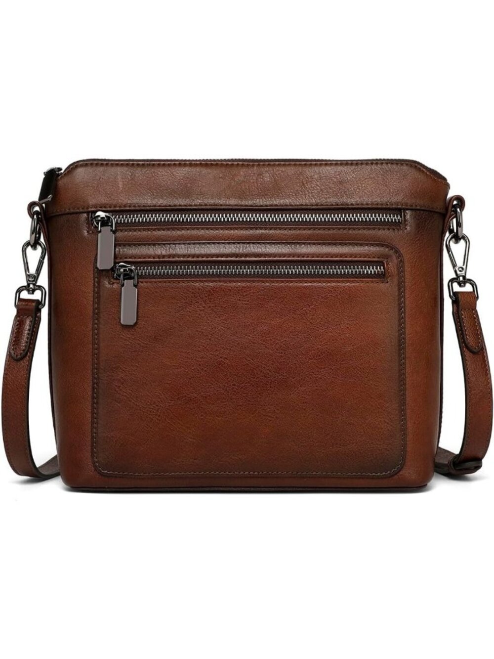 Stylish Genuine Leather Crossbody Bag for Women | Multi-Pocket Satchel Purse